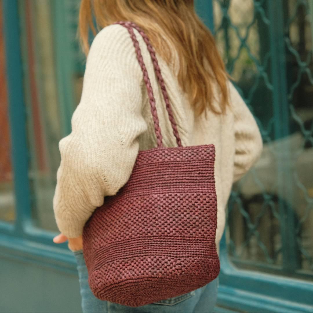 Big Siny- Grand sac seau en raphia crochet