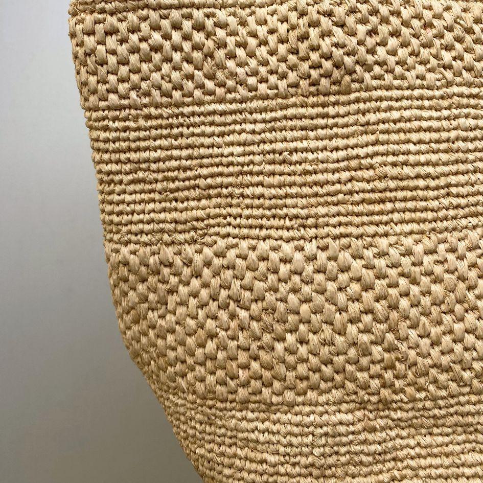 sac seau naturel en crochet de raphia