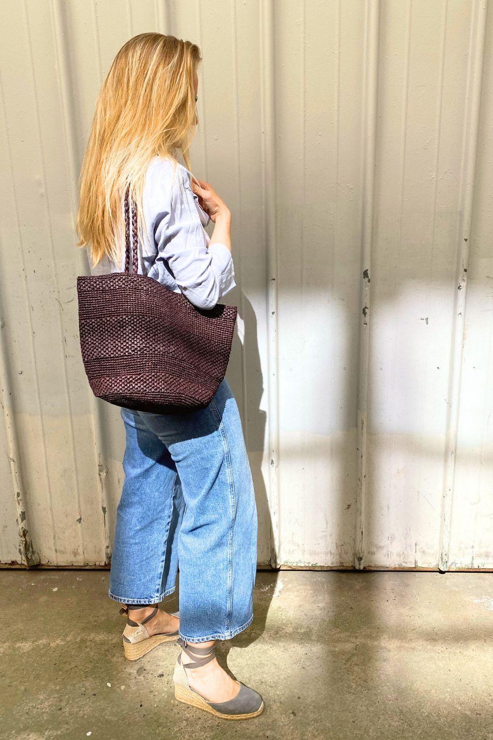 Big Siny- Grand sac seau en raphia crochet