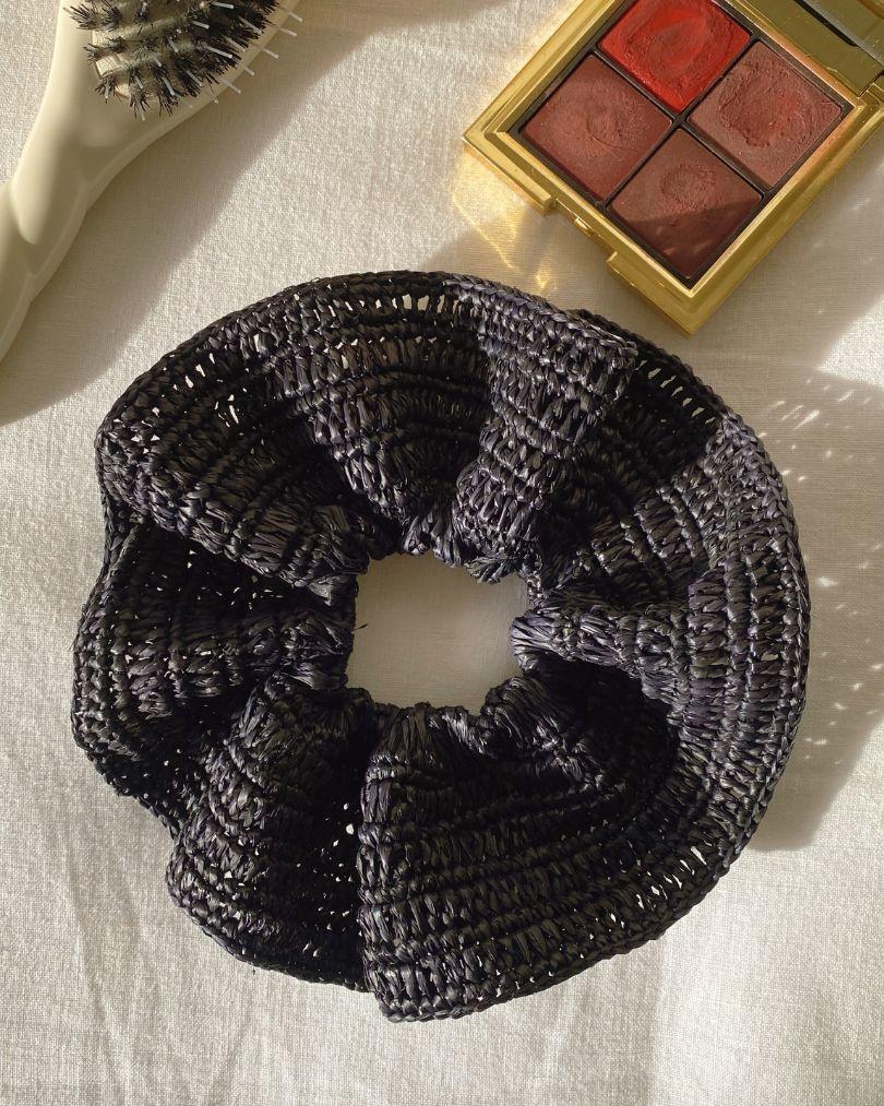 maxi chouchou en raphia noir