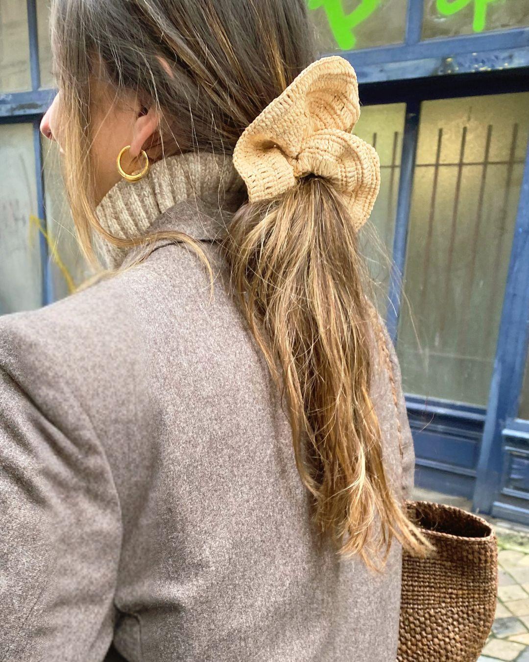 maxi chouchou en raphia naturel