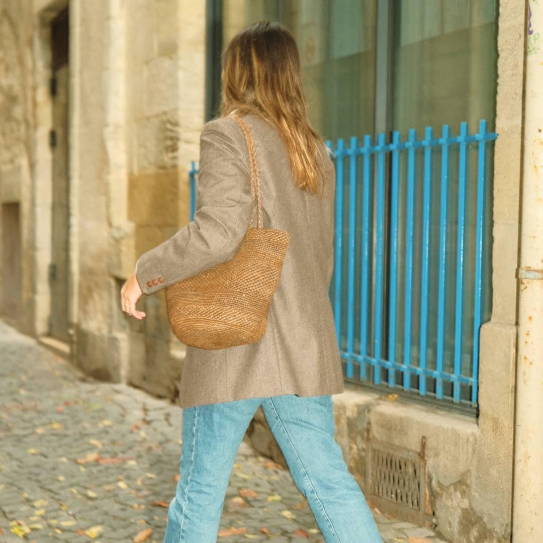 Big Siny- Grand sac seau en raphia crochet