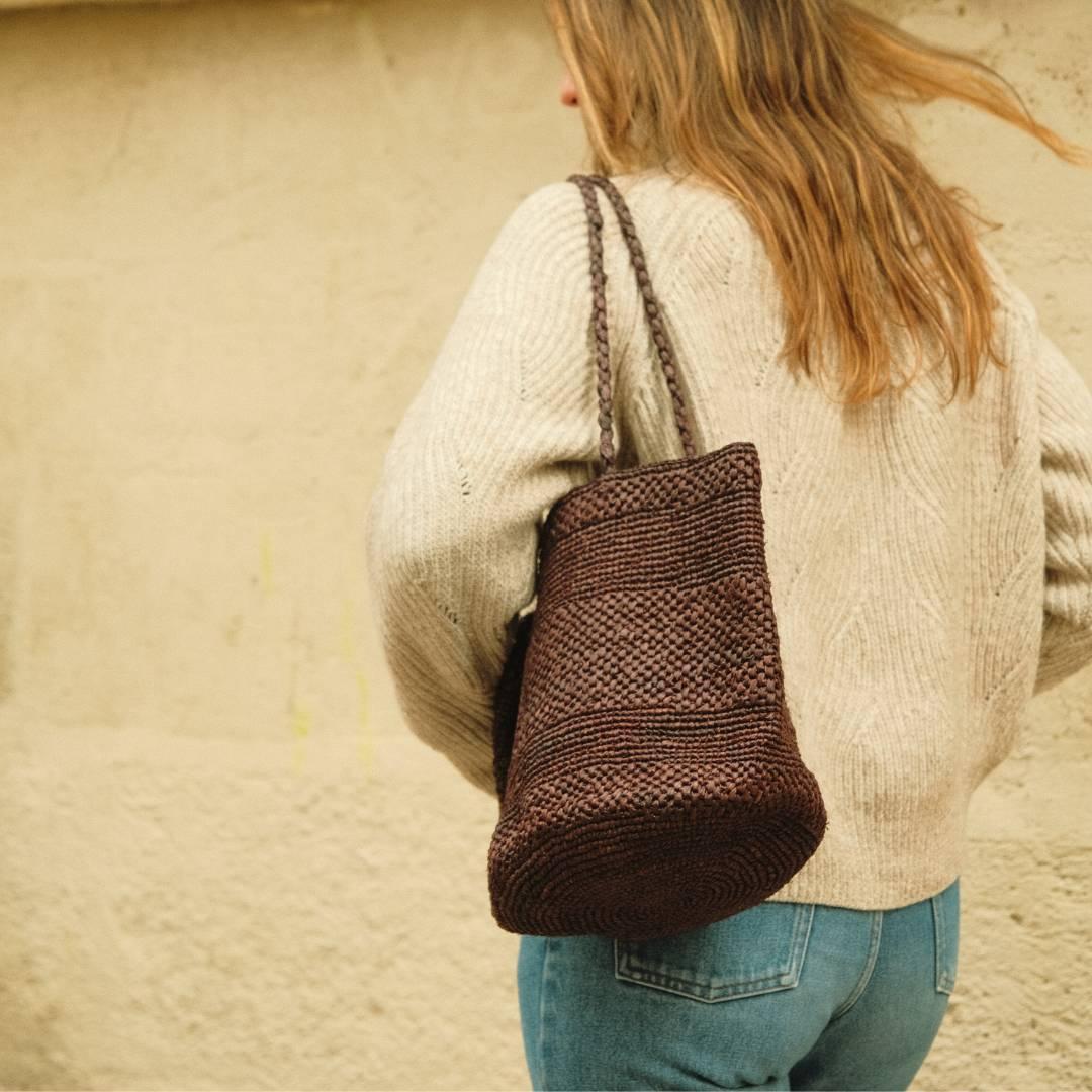sac seau chocolat pour femme