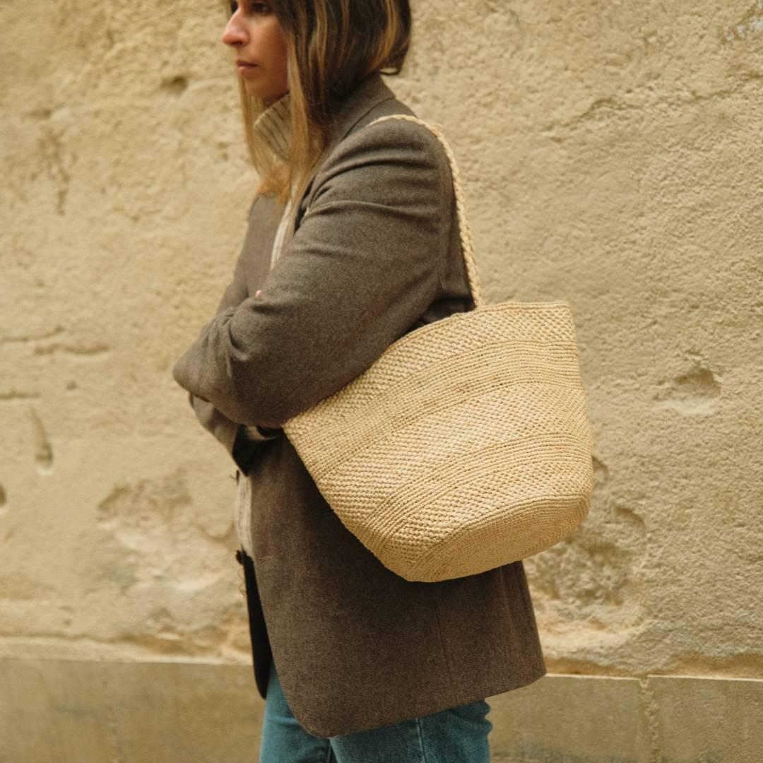 panier en raphia naturel