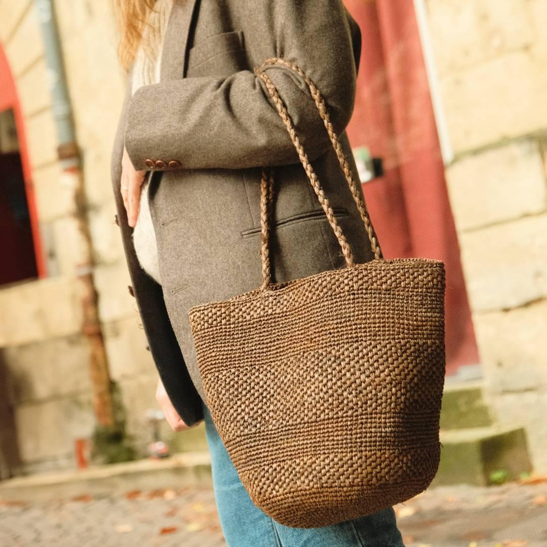 Big Siny- Grand sac seau en raphia crochet