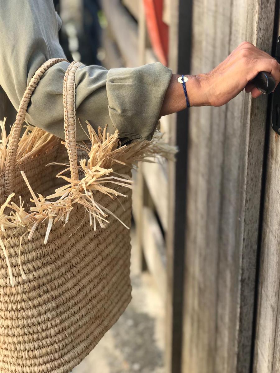 Panier de plage en raphia, panier marché en raphia, Panier en raphia