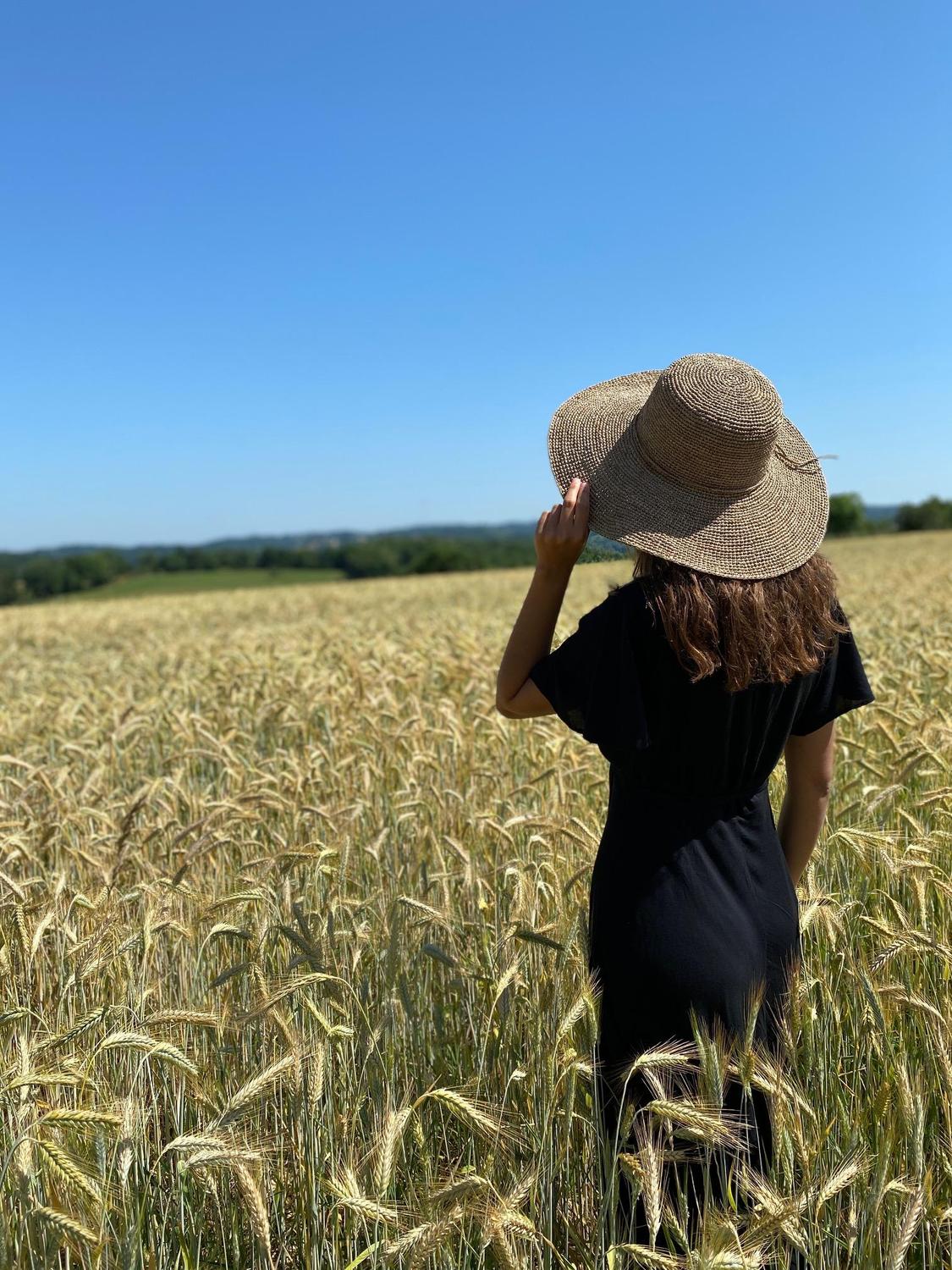 Capeline en raphia crochet, chapeau raphia