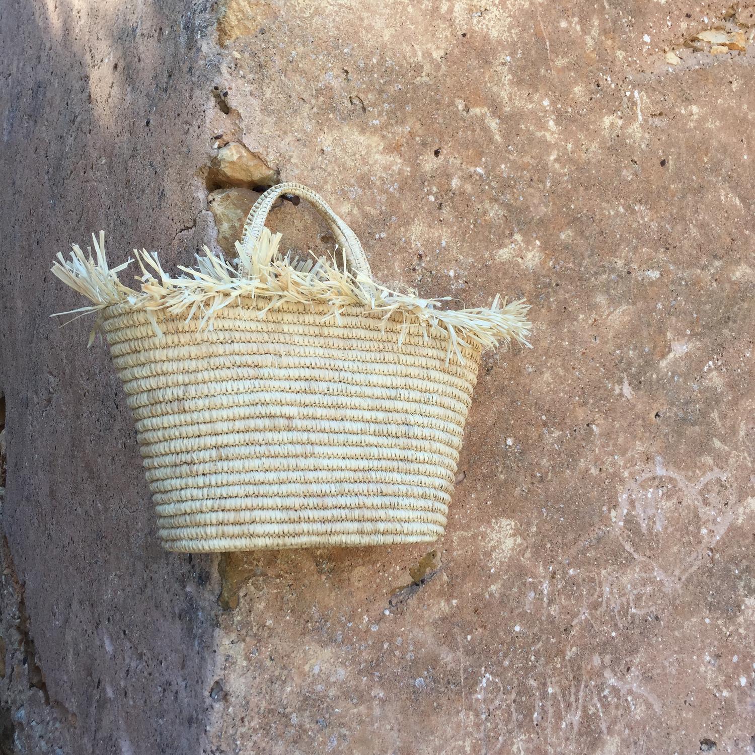 Panier de plage en raphia, panier marché en raphia, Panier en raphia