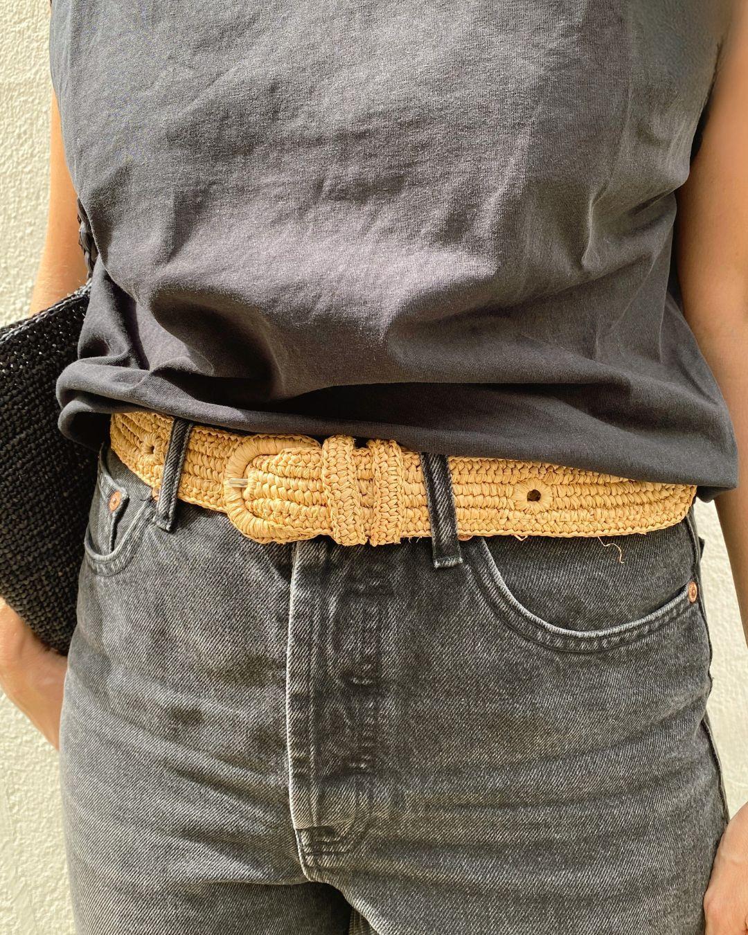CEINTURE EN RAPHIA THÉ