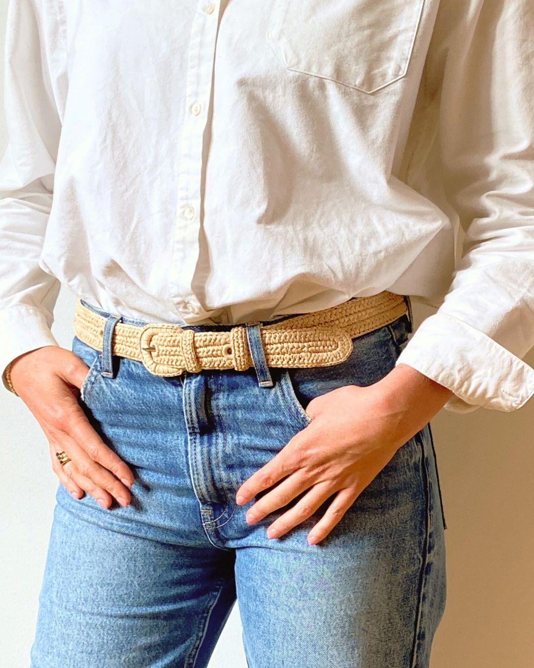 ceinture en raphia naturel