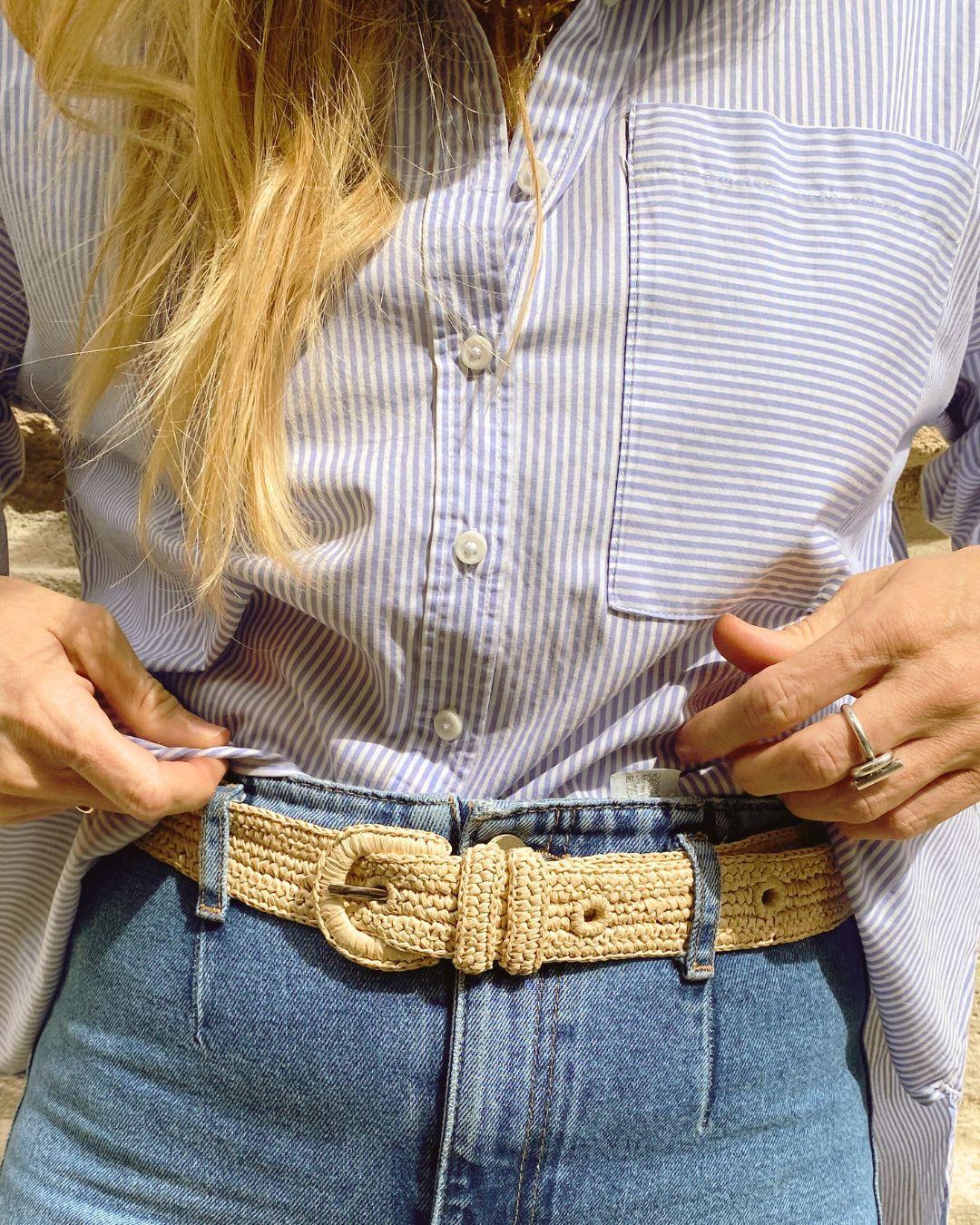 ceinture en raphia naturel