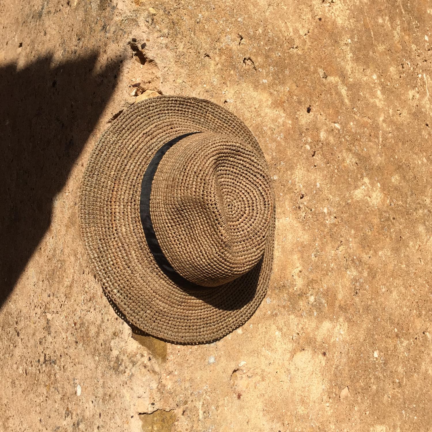 chapeau raphia crochet, chapeau Panama