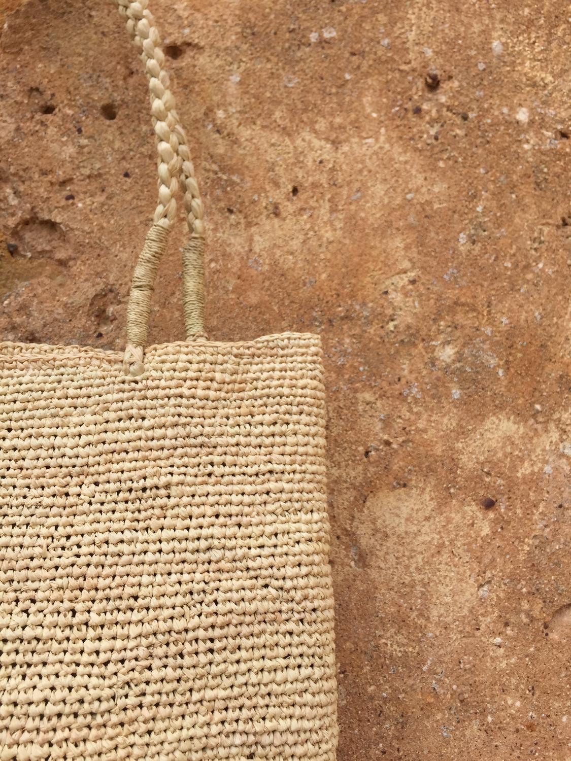 Grand sac en raphia crochet “tote”