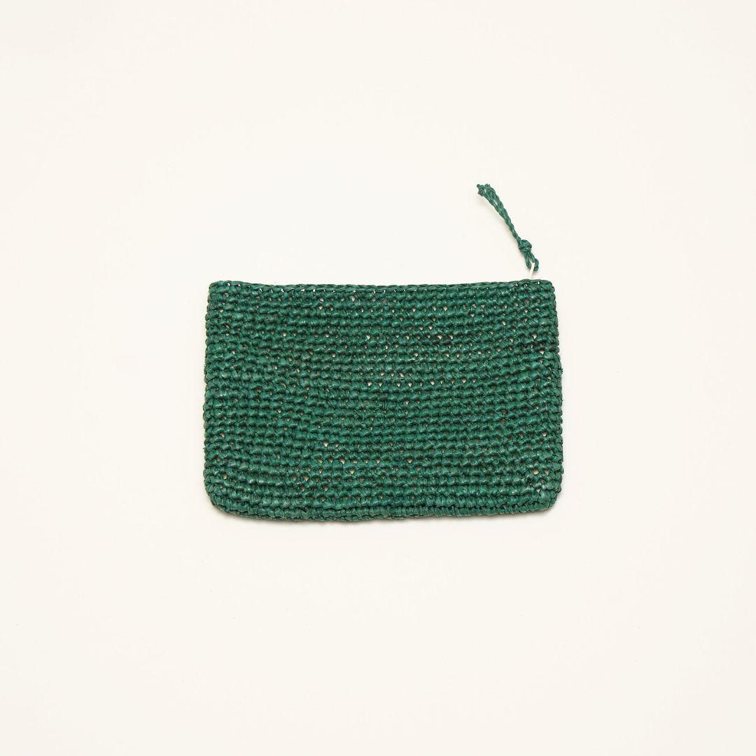 Poleta-porte cartes en raphia vert