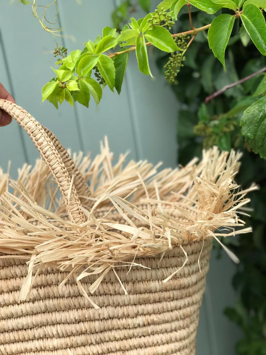 Panier de plage en raphia, panier marché en raphia, Panier en raphia