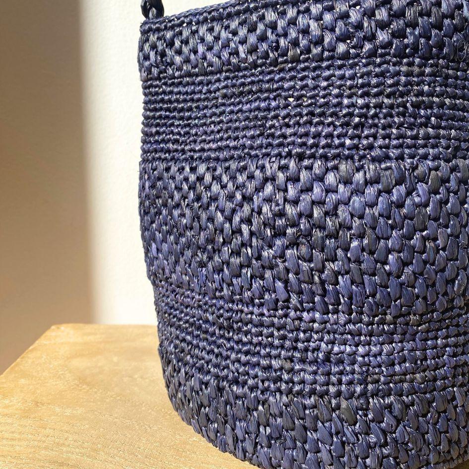 panier en raphia marine