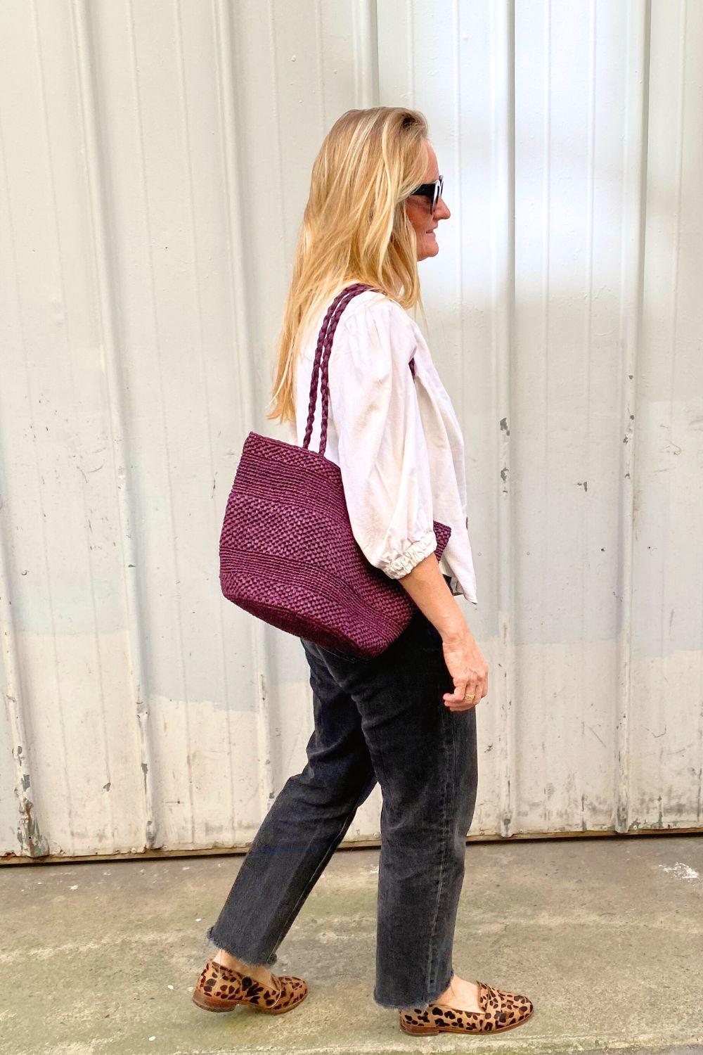 Big Siny- Grand sac seau en raphia crochet