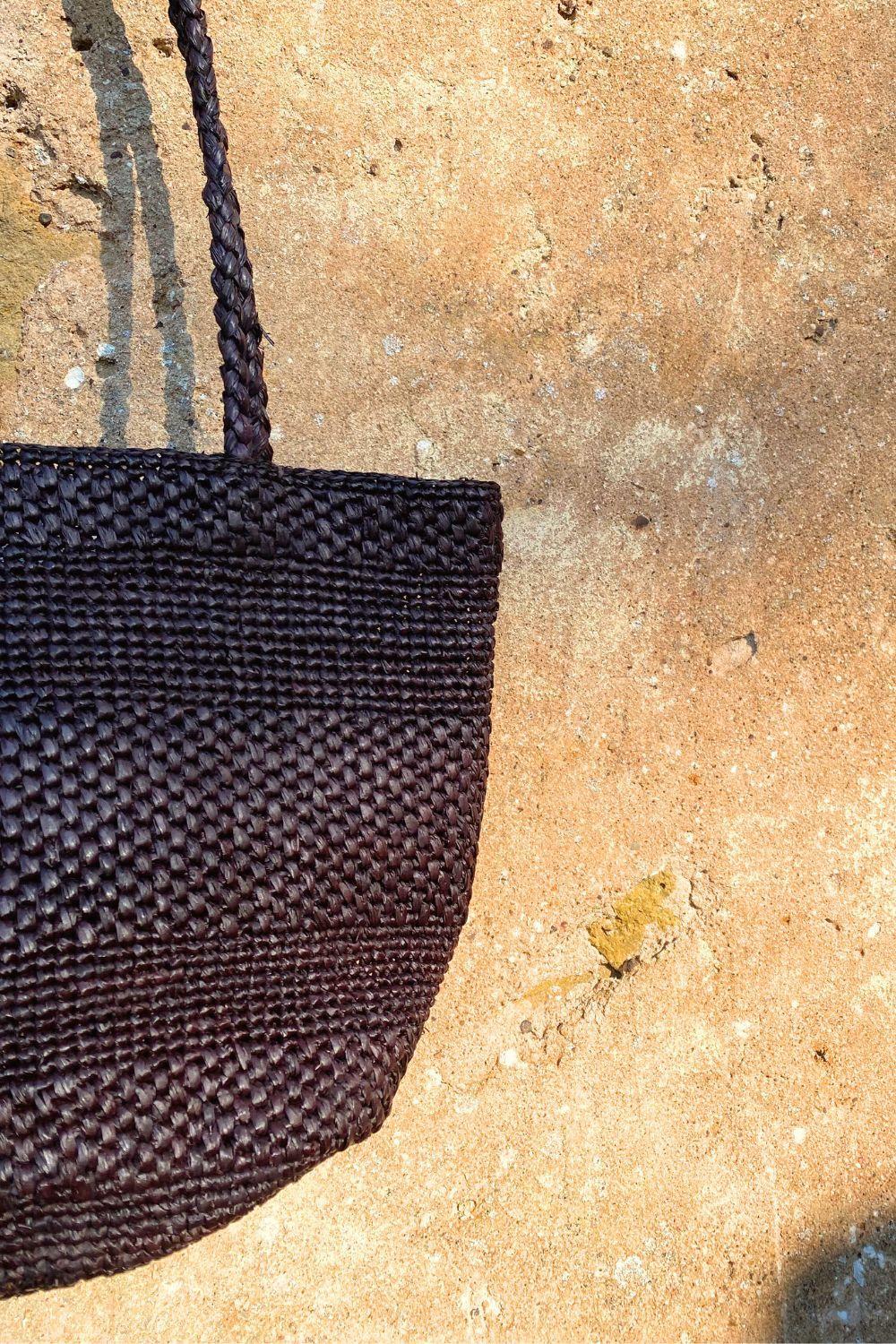 sac seau en crochet de raphia